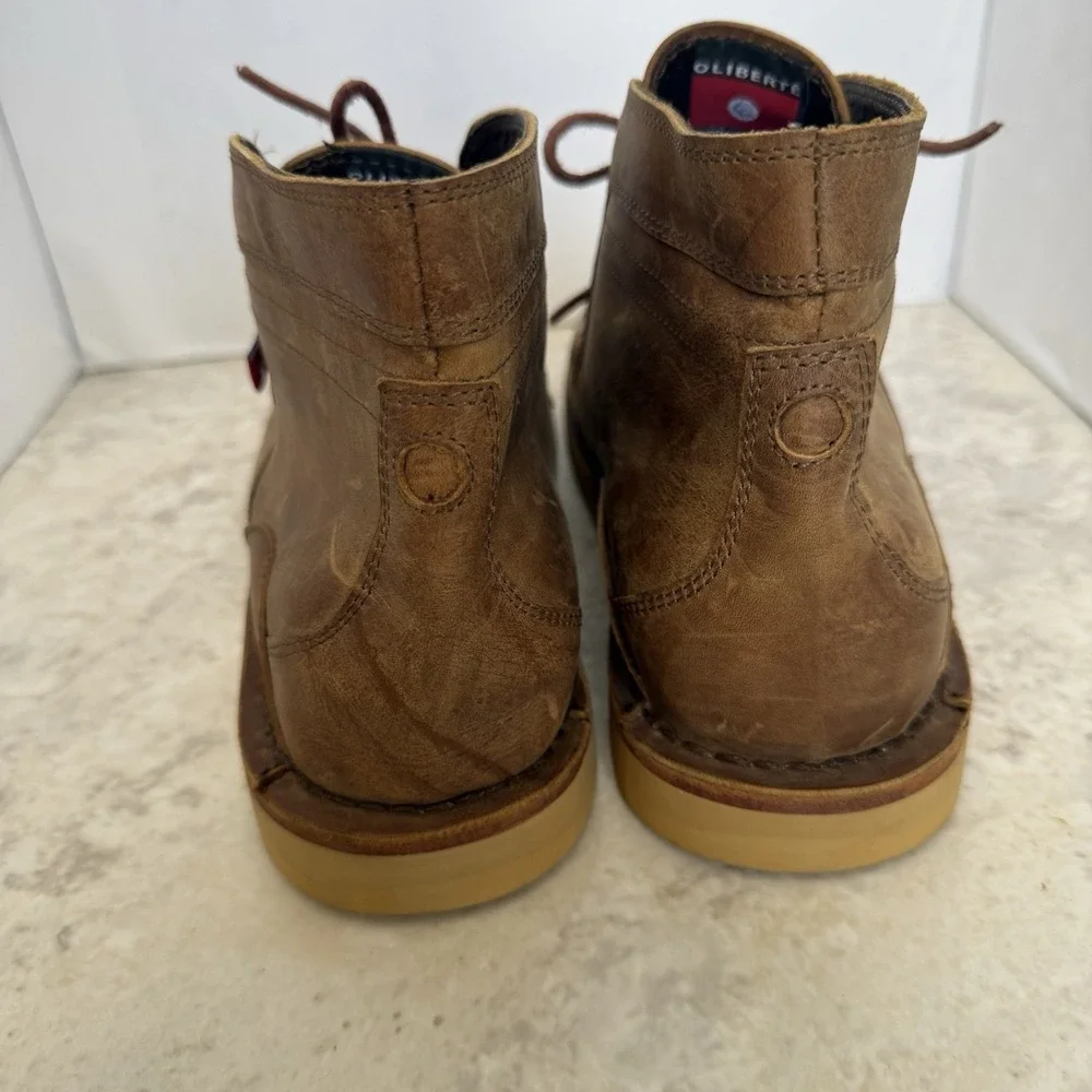 Oliberté Men's Brown Leather Chukka Boots Size 43 Handmade  Lace Up Casual Boots